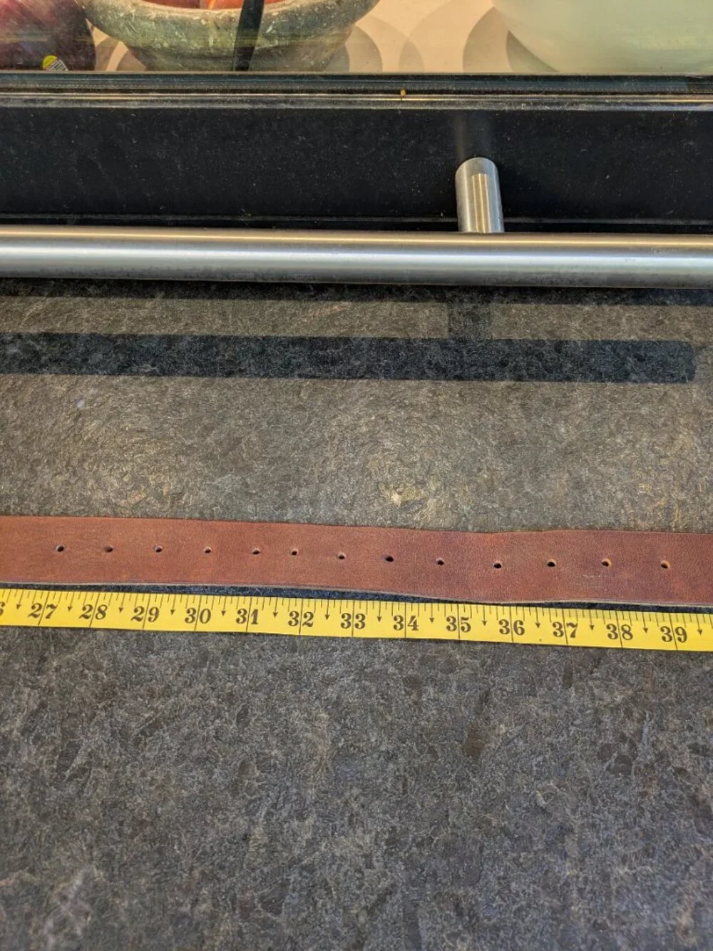 Vintage ASOS Brown Leather Studded Belt Made in England Fits 28-39